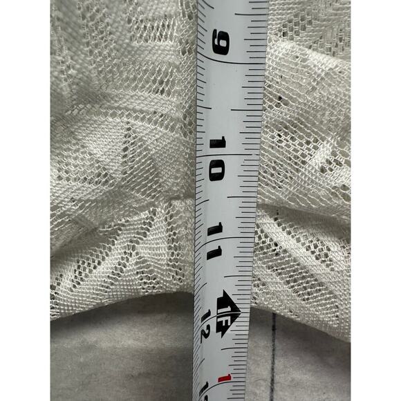 Miken Women's Swim Cover-Up Pants L White Polyester Sheer Crochet Drawstring - Picture 5 of 9